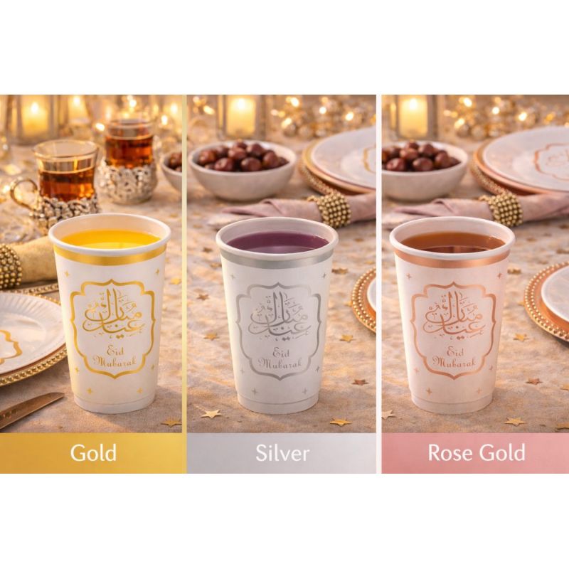 Gobelets Eid Mubarak – Lot de 10 pour Réception