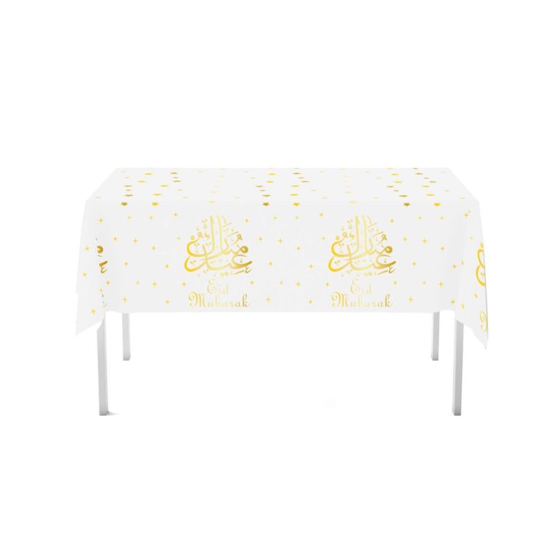 Eid Mubarak Plastic Tablecloth – 137 × 183 cm