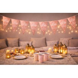 Eid Mubarak Banner – 10 Triangular Flags (1.65 m)