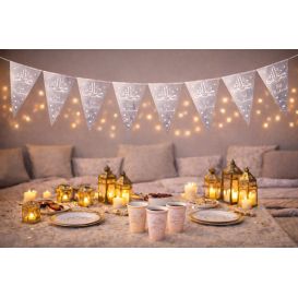 Guirlande Eid Mubarak – 10 Fanions Triangulaires (1,65 m)
