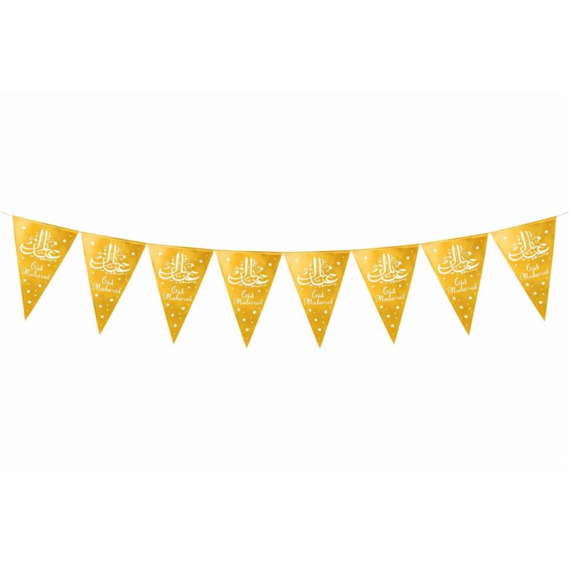 Eid Mubarak Banner – 10 Triangular Flags (1.65 m)