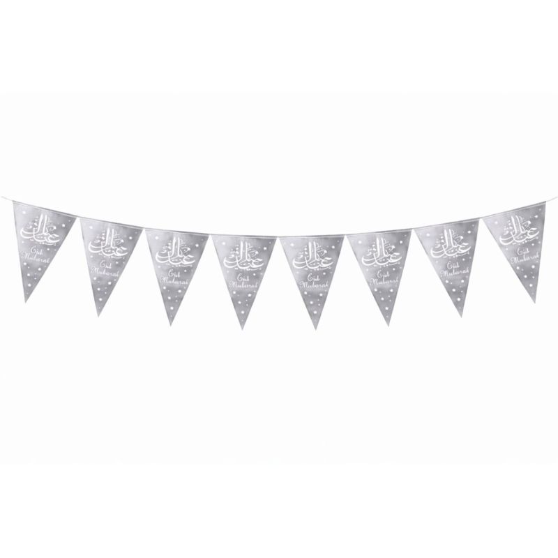 Eid Mubarak Banner – 10 Triangular Flags (1.65 m)