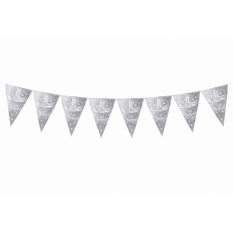 Eid Mubarak Banner – 10 Triangular Flags (1.65 m)