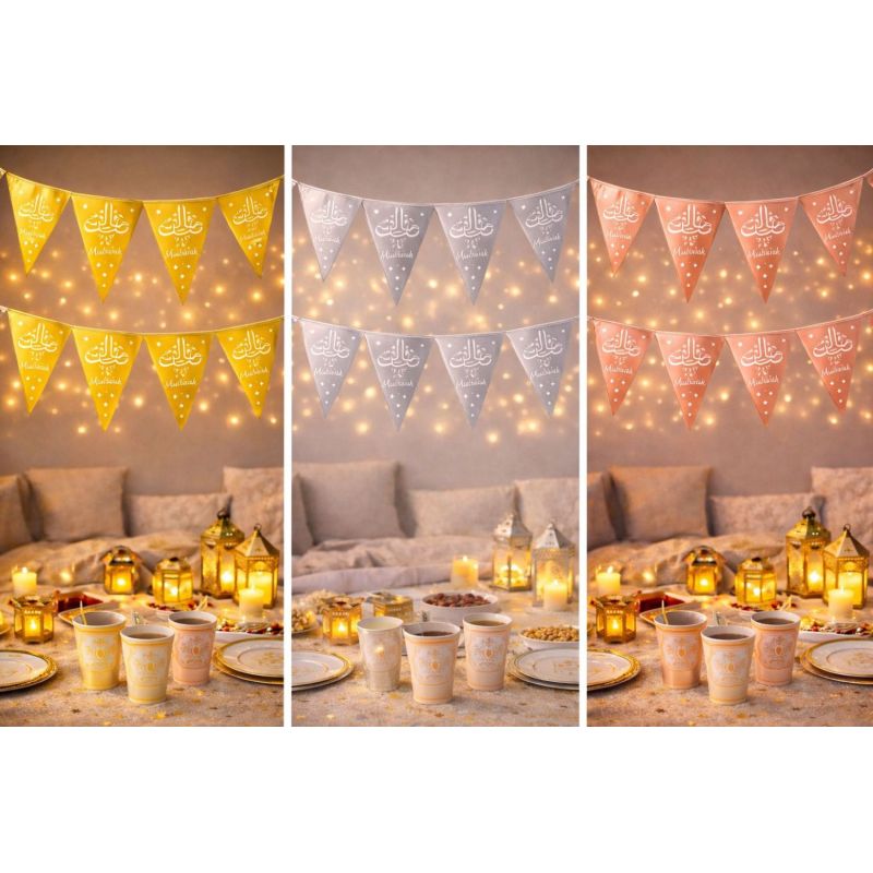 Eid Mubarak Banner – 10 Triangular Flags (1.65 m)
