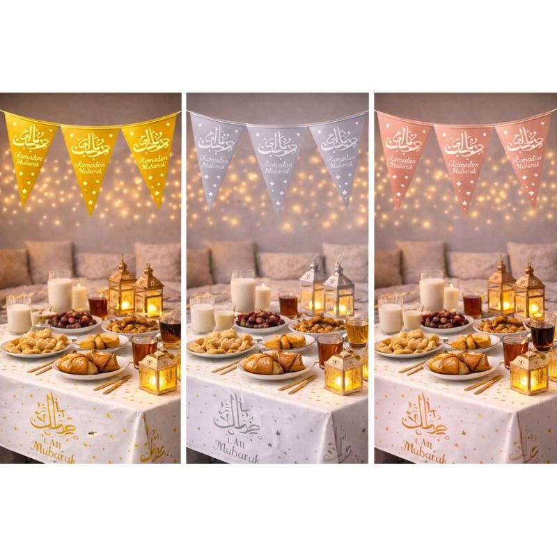 Guirlande Ramadan Mubarak – 10 Fanions Modulables (1,65 m)