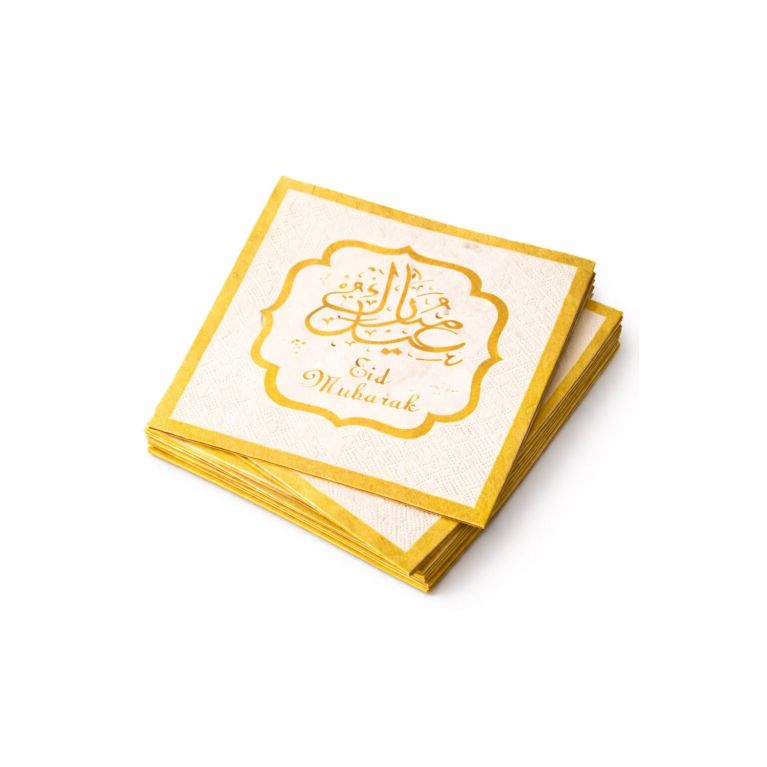 Serviettes Eid Mubarak – Lot de 10 pour Table de Fête