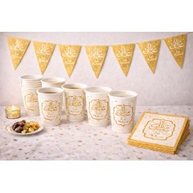 Eid Mubarak Gold Decoration Pack – The Essential Table Set