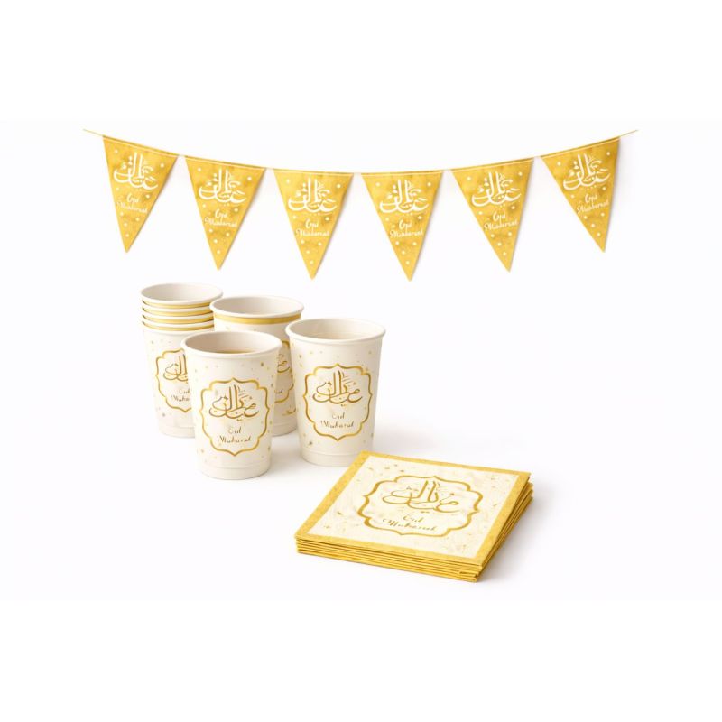 Eid Mubarak Gold Decoration Pack – The Essential Table Set