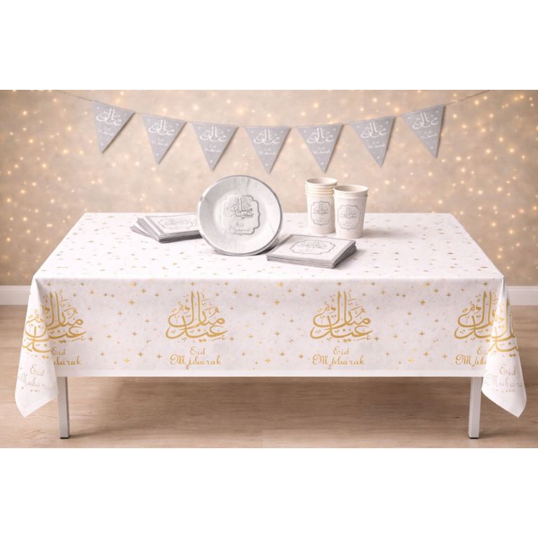 Eid Mubarak Silver Complete Table Pack – Ready to Host