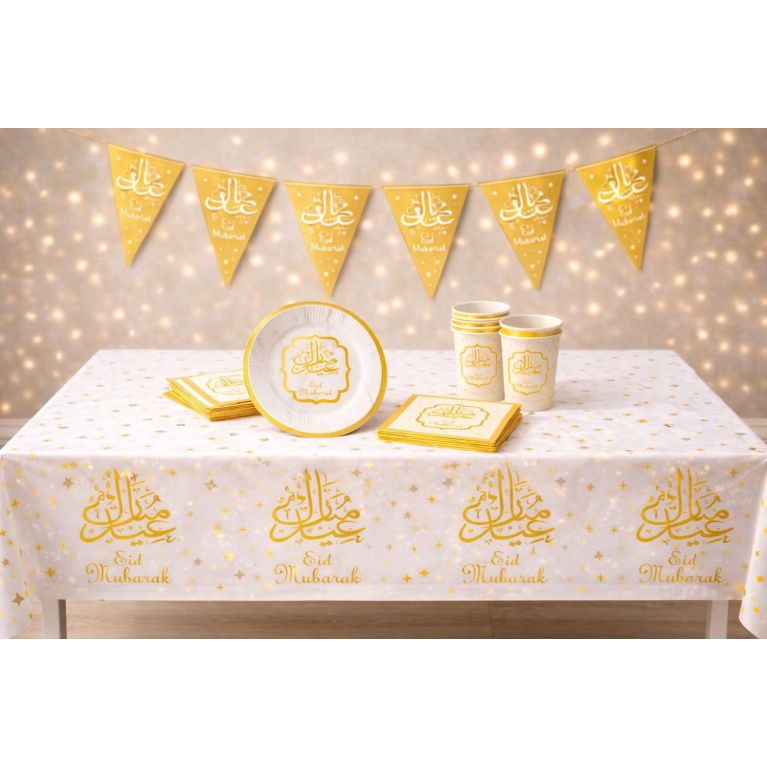 Pack Décoration Eïd Mubarak Doré– Table et déco prête à recevoir