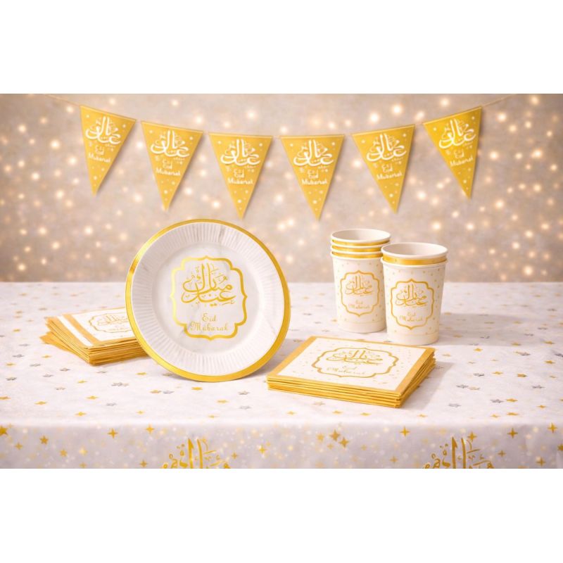 Pack Décoration Eïd Mubarak Doré– Table et déco prête à recevoir