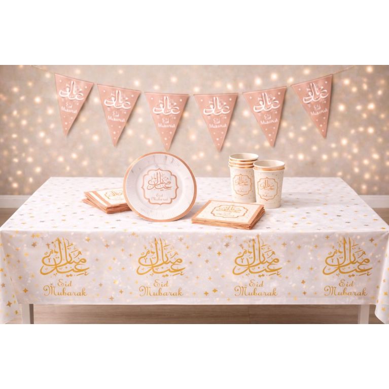 Pack Décoration Eïd Mubarak Rose – Table et déco prête à recevoir