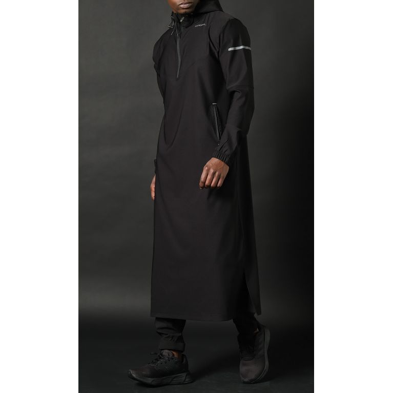 Qamisweat Drift Qaba’il – Technical Hooded Streetwear Thobe