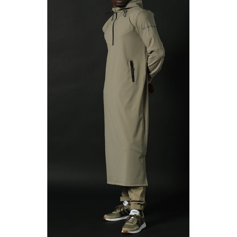 Qamisweat Drift Qaba’il – Technical Hooded Streetwear Thobe