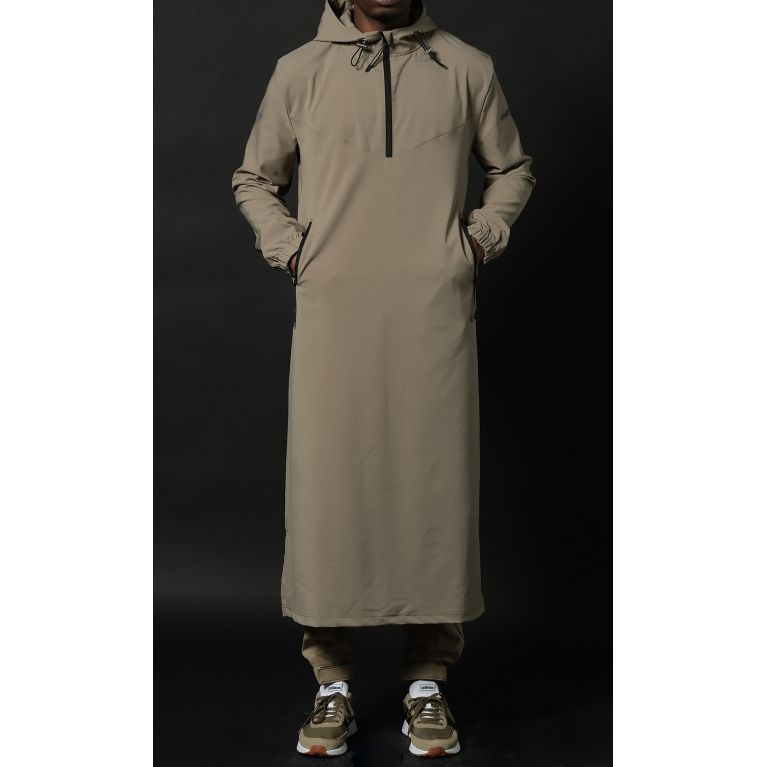 Qamisweat Drift Qaba’il – Technical Hooded Streetwear Thobe