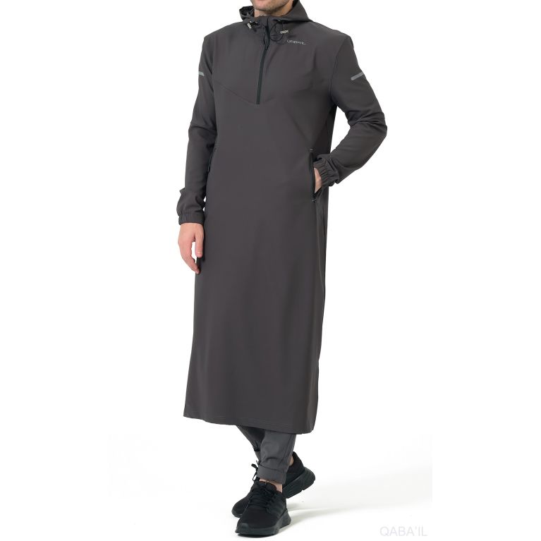 Qamisweat Drift Qaba’il – Technical Hooded Streetwear Thobe