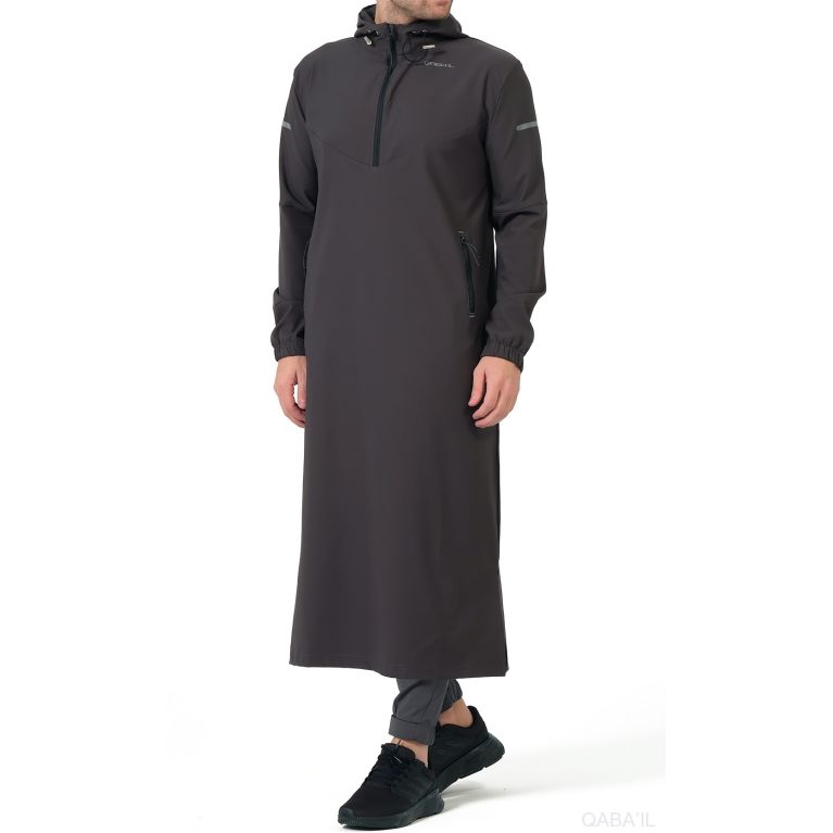 Qamisweat Drift Qaba’il – Technical Hooded Streetwear Thobe