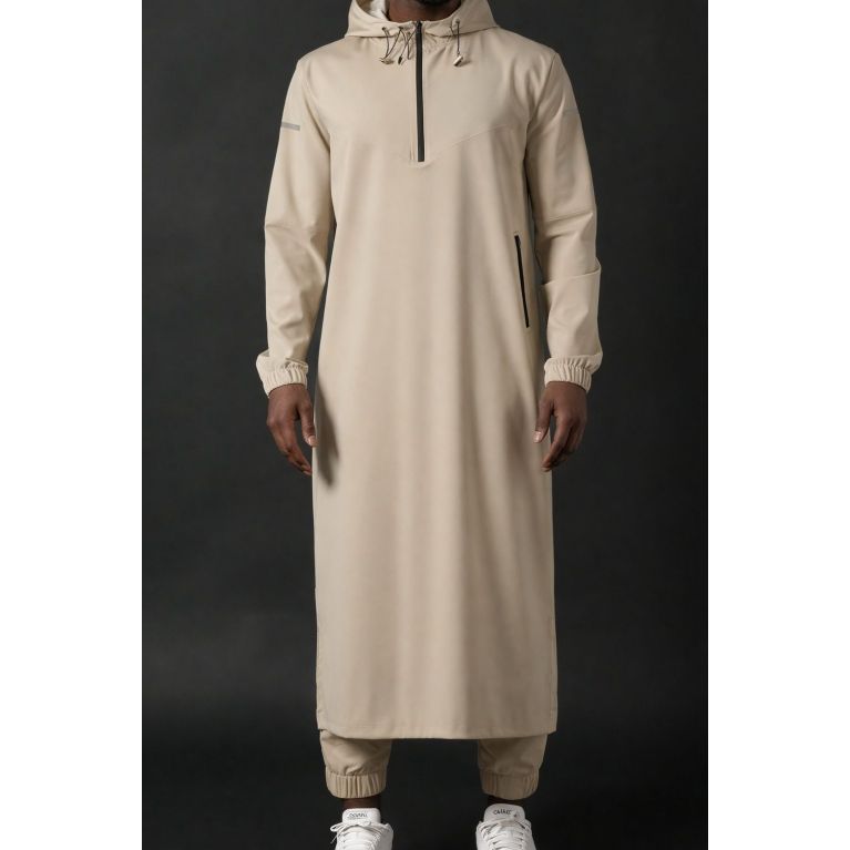 Qamisweat Drift Qaba’il – Qamis streetwear technique à capuche homme