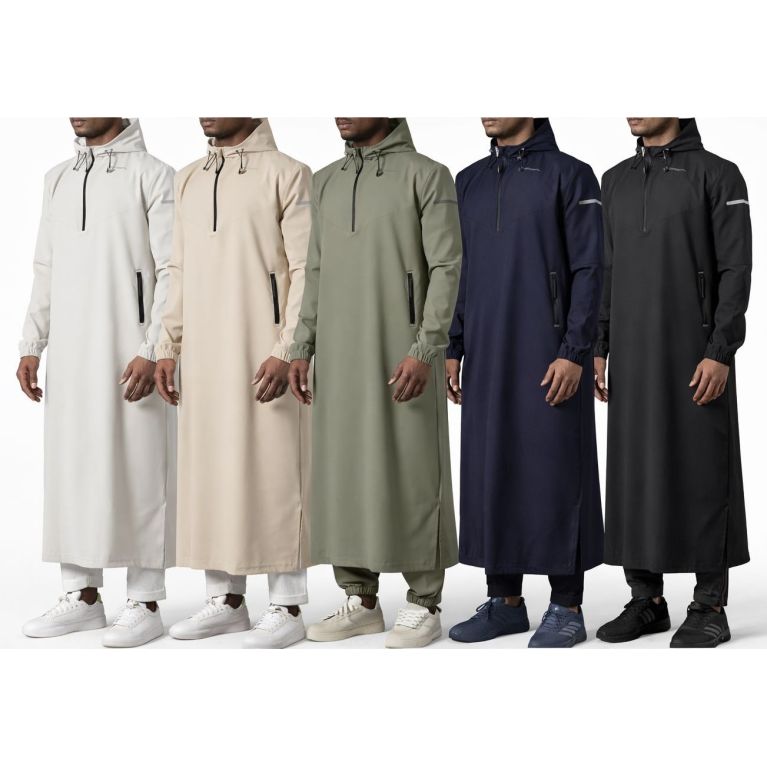 Qamisweat Drift Qaba’il – Qamis streetwear technique à capuche homme