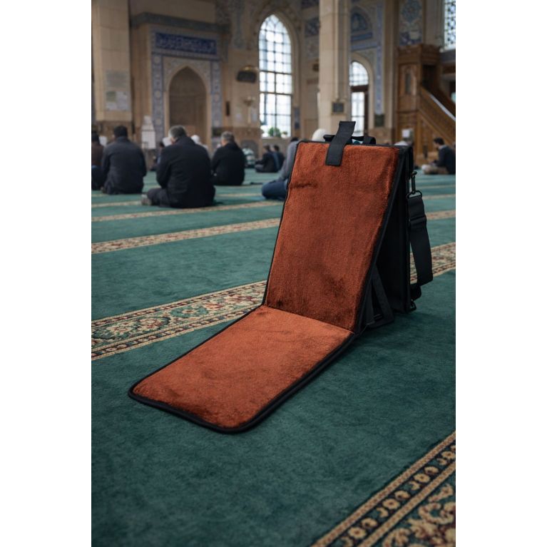 3-in-1 foldable prayer mat with back support and carry bag