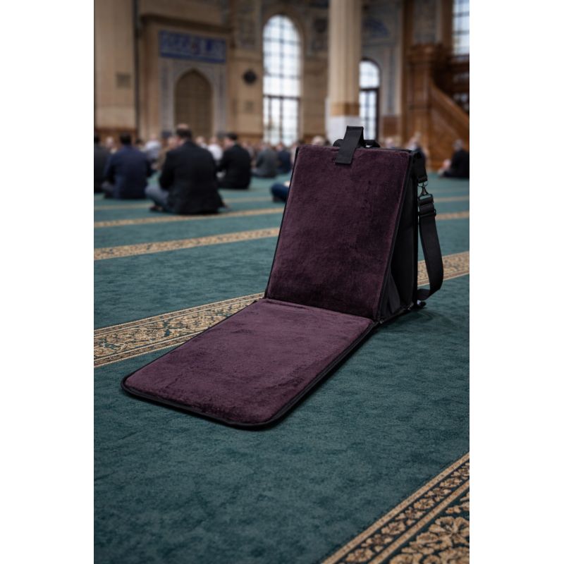 Tapis de prière pliable 3 en 1 avec dossier et sacoche