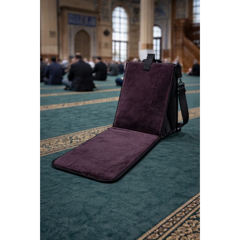 3-in-1 foldable prayer mat with back support and carry bag