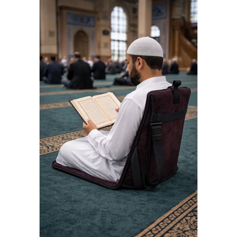 3-in-1 foldable prayer mat with back support and carry bag