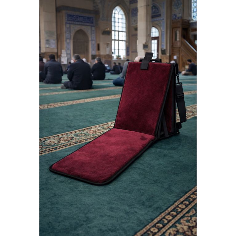 Tapis de prière pliable 3 en 1 avec dossier et sacoche