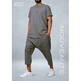 Men’s Sarouel Set Combo Wassat with Oversized T-Shirt and Cropped Pants - Muslim Clothing Brands