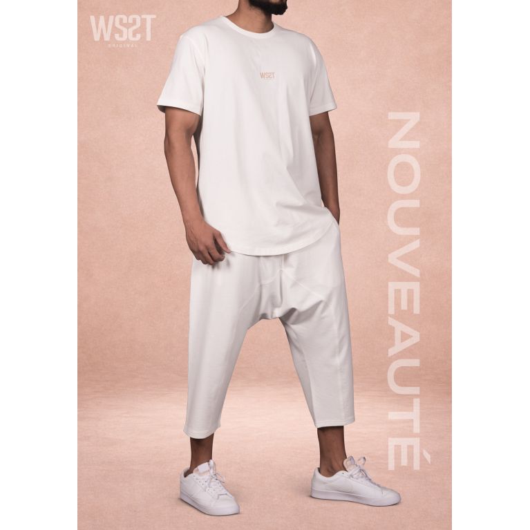 Men’s Sarouel Set Combo Wassat with Oversized T-Shirt and Cropped Pants - Muslim Clothing Brands