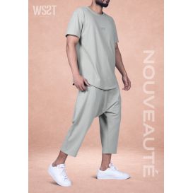 Ensemble saroual homme Combo Wassat t-shirt oversize et pantacourt - marques de vêtement pour musulman