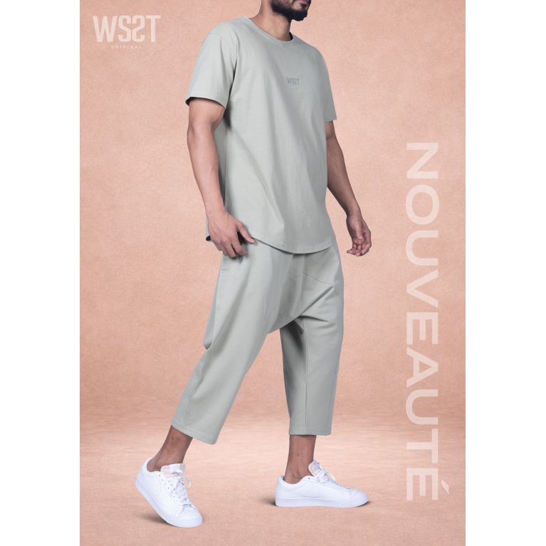 Ensemble saroual homme Combo Wassat t-shirt oversize et pantacourt - marques de vêtement pour musulman