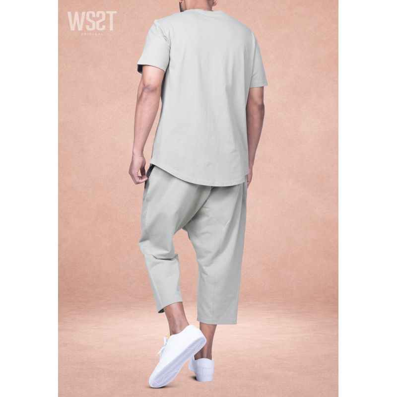 Men’s Sarouel Set Combo Wassat with Oversized T-Shirt and Cropped Pants - Muslim Clothing Brands