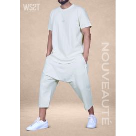 Men’s Sarouel Set Combo Wassat with Oversized T-Shirt and Cropped Pants - Muslim Clothing Brands
