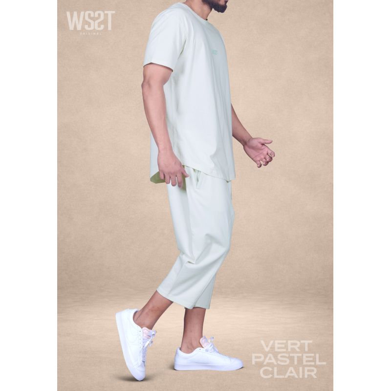 Men’s Sarouel Set Combo Wassat with Oversized T-Shirt and Cropped Pants - Muslim Clothing Brands