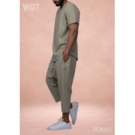 Ensemble saroual homme Combo Wassat t-shirt oversize et pantacourt - marques de vêtement pour musulman