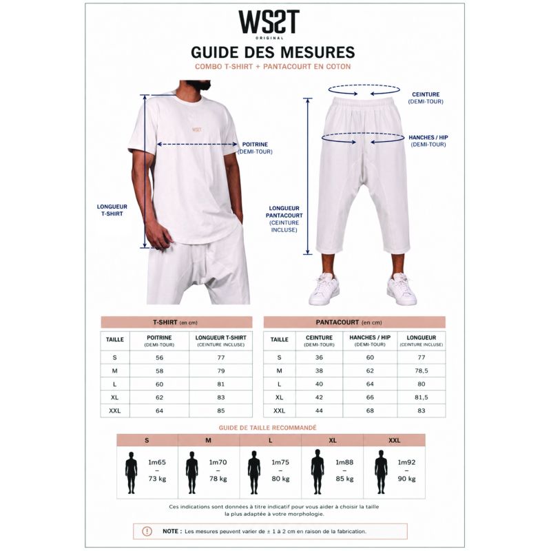 Ensemble saroual homme Combo Wassat t-shirt oversize et pantacourt - marques de vêtement pour musulman