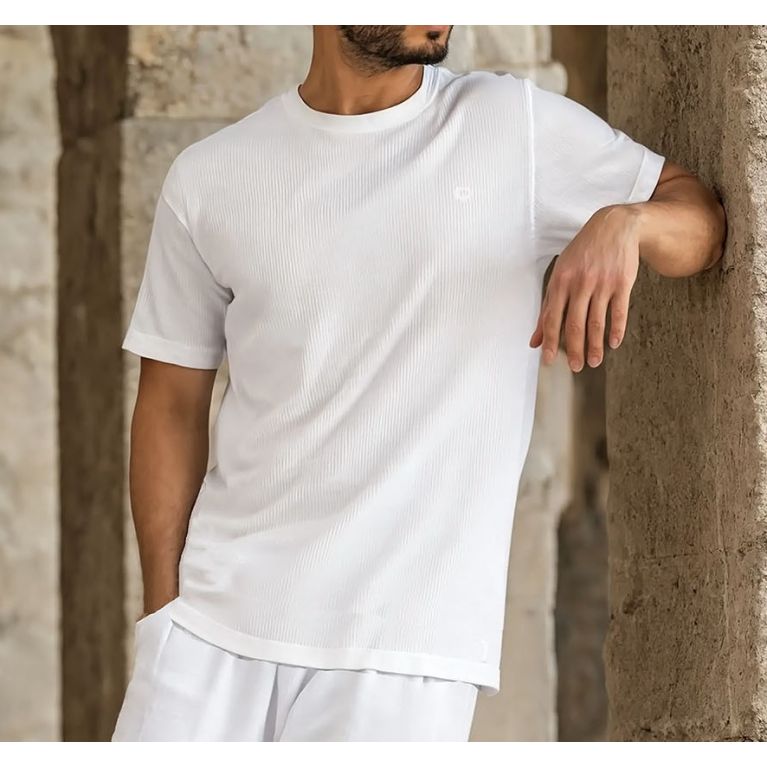 Qaba'il oversized waffle T-shirt