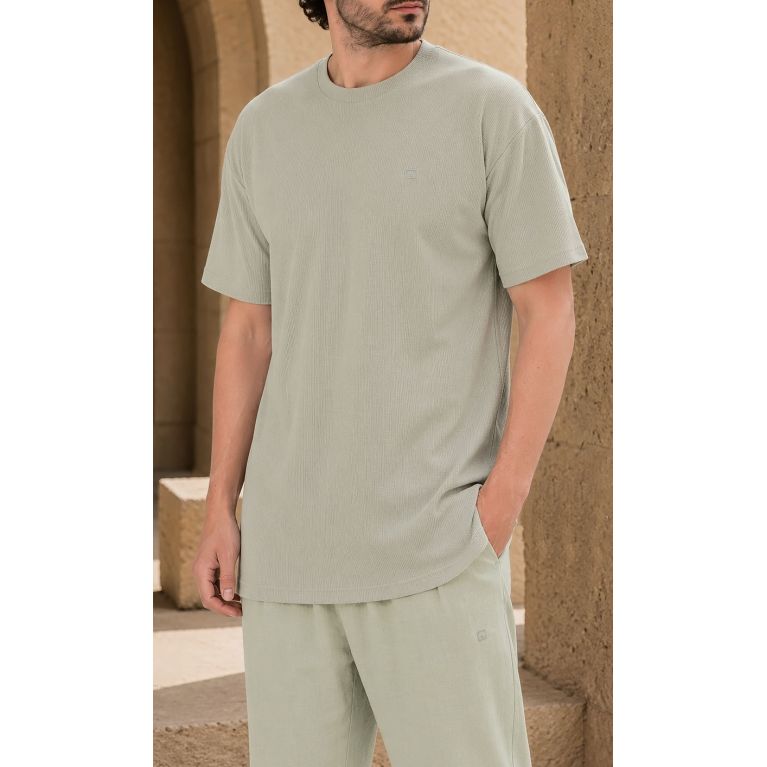 Qaba'il oversized waffle T-shirt