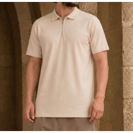 Qaba'il oversized zip polo