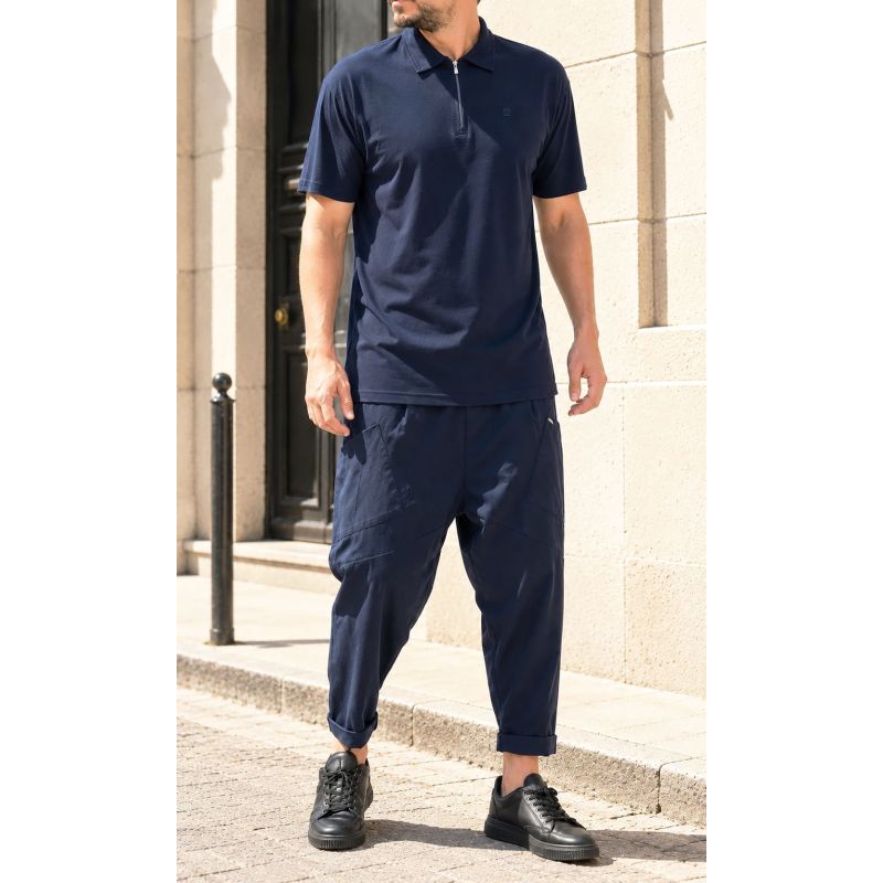 Qaba'il oversized zip polo