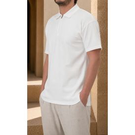 Qaba'il oversized zip polo