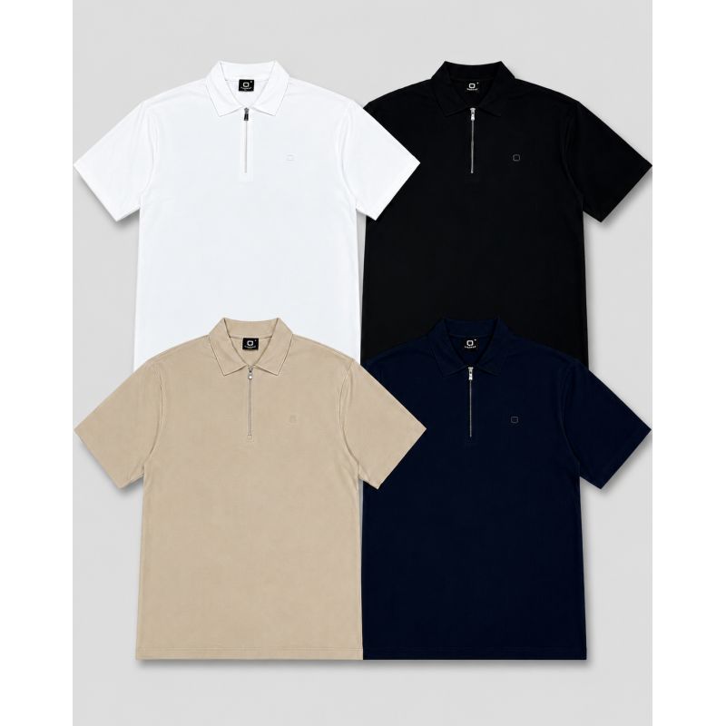 Qaba'il oversized zip polo