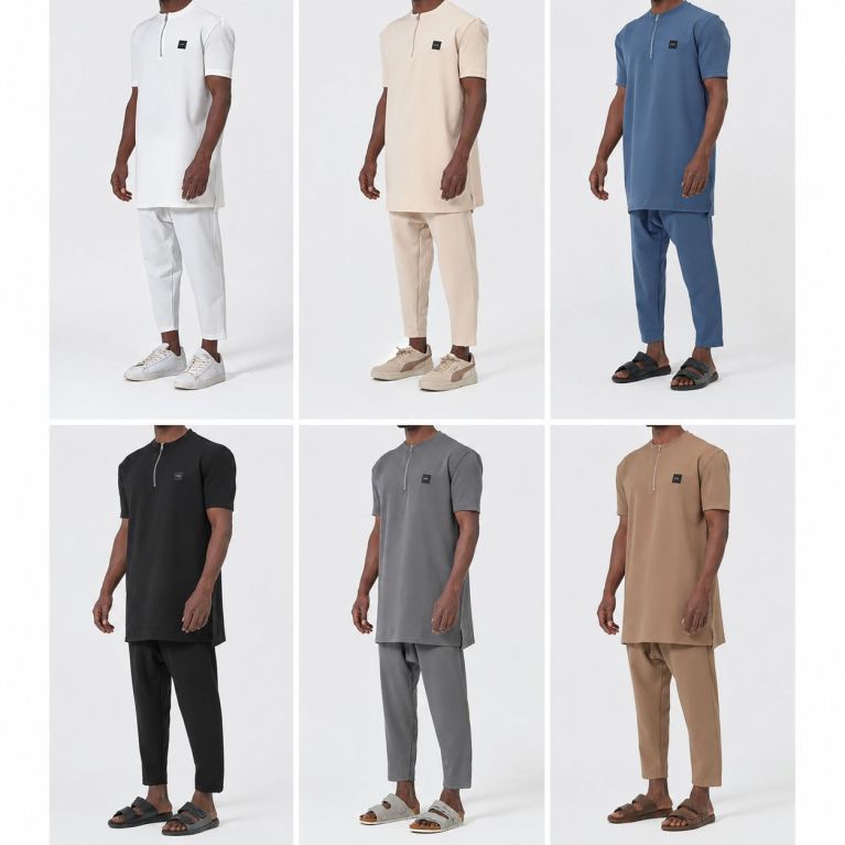 Ensemble Qaba'il Silent Tunique Zippée et Sarouel Droit