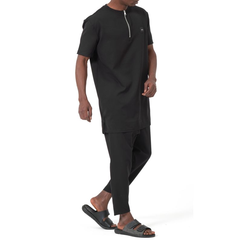 Qabail Silent Set with Zipped Tunic and Straight Sarouel