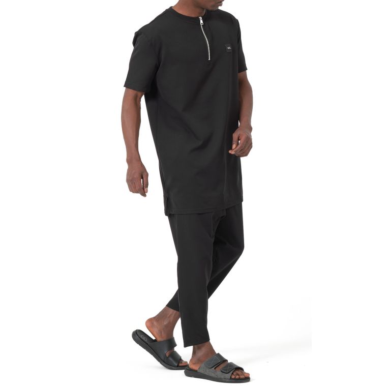 Qabail Silent Set with Zipped Tunic and Straight Sarouel