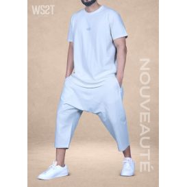 Men’s Sarouel Set Combo Wassat with Oversized T-Shirt and Cropped Pants - Muslim Clothing Brands