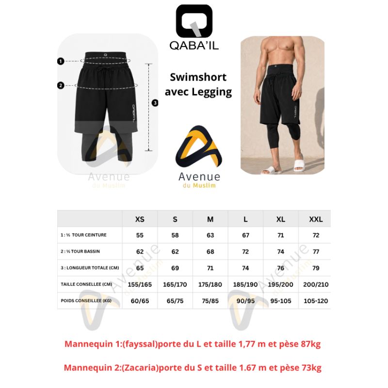 Men’s Awra Swim Shorts Qaba’il S26 – Modest Swimshort