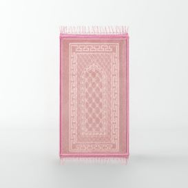 Tapis Enfant de Prière avec Motif Mirhab - Rose - Molletonné, Épais et Très Doux - Confortable et Anti-Dérapant - 42 x 80 cm