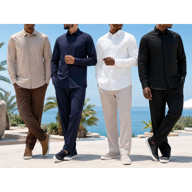 Qaba'il Concealed-Zip Long-Sleeve Shirt